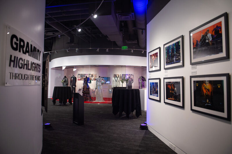 A wide view of the 3rd Floor gallery at GRAMMY Museum.